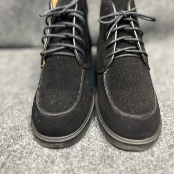 Ann Taylor Black Suede Lace Up Vintage Style Ankle Boot - Picture 3 of 8